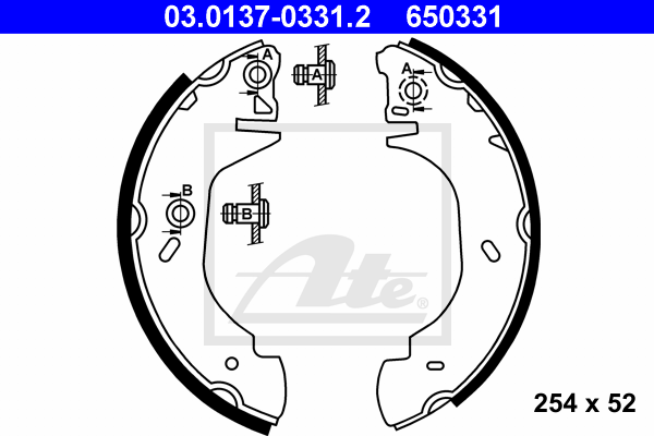kit de frein arrière simple ou prémonté ATE 03.0137-0331.2 (X1)