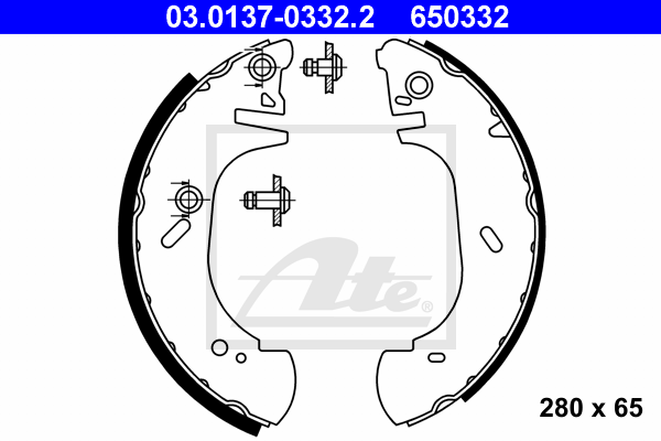 kit de frein arrière simple ou prémonté ATE 03.0137-0332.2 (X1)