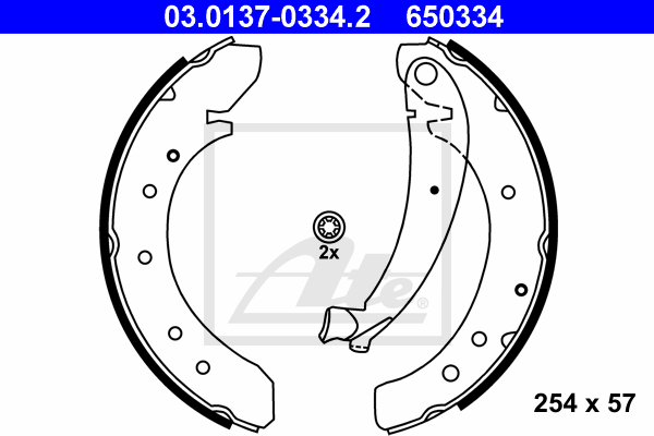 kit de frein arrière simple ou prémonté ATE 03.0137-0334.2 (X1)