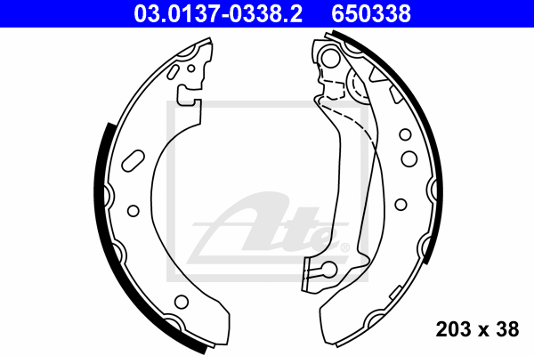 kit de frein arrière simple ou prémonté ATE 03.0137-0338.2 (X1)