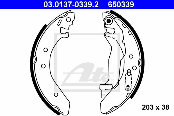 kit de frein arrière simple ou prémonté ATE 03.0137-0339.2 (X1)