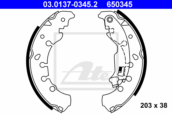 kit de frein arrière simple ou prémonté ATE 03.0137-0345.2 (X1)