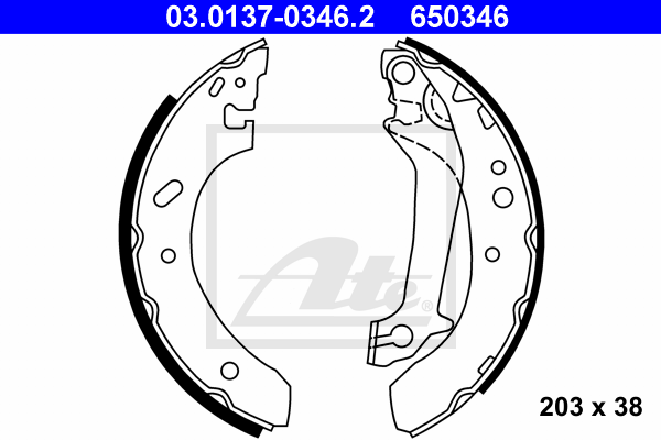 kit de frein arrière simple ou prémonté ATE 03.0137-0346.2 (X1)