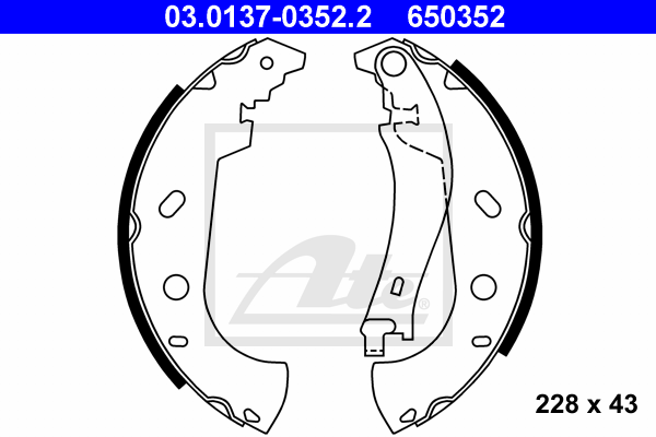 kit de frein arrière simple ou prémonté ATE 03.0137-0352.2 (X1)