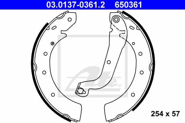 kit de frein arrière simple ou prémonté ATE 03.0137-0361.2 (X1)