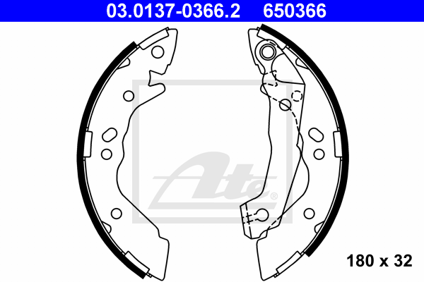 kit de frein arrière simple ou prémonté ATE 03.0137-0366.2 (X1)