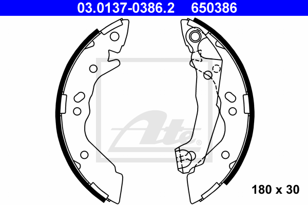 kit de frein arrière simple ou prémonté ATE 03.0137-0386.2 (X1)