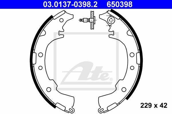 kit de frein arrière simple ou prémonté ATE 03.0137-0398.2 (X1)