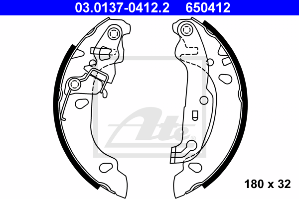 kit de frein arrière simple ou prémonté ATE 03.0137-0412.2 (X1)
