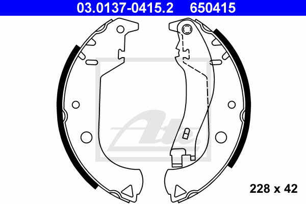 kit de frein arrière simple ou prémonté ATE 03.0137-0415.2 (X1)
