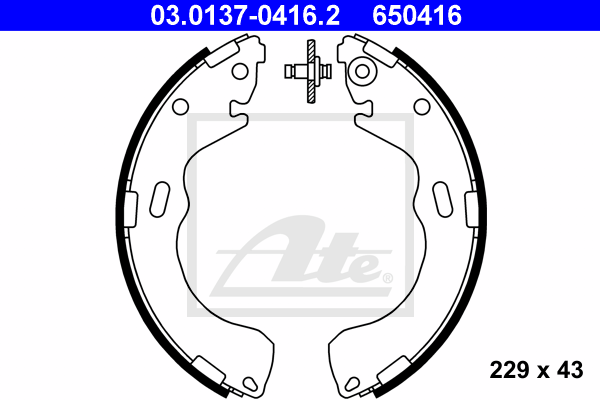 kit de frein arrière simple ou prémonté ATE 03.0137-0416.2 (X1)