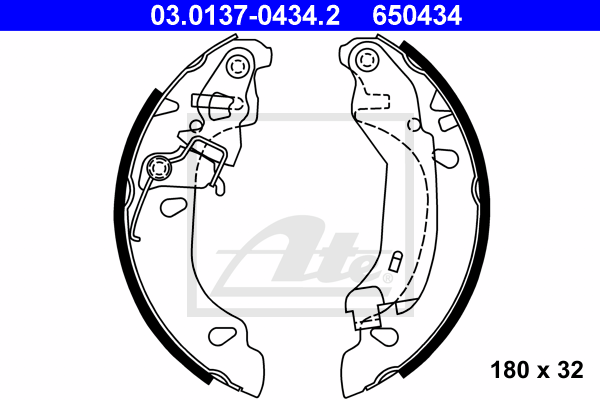 kit de frein arrière simple ou prémonté ATE 03.0137-0434.2 (X1)