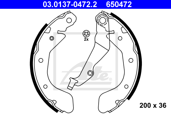 kit de frein arrière simple ou prémonté ATE 03.0137-0472.2 (X1)