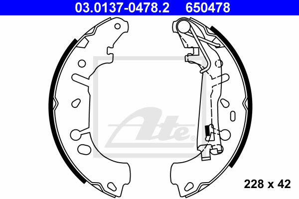 kit de frein arrière simple ou prémonté ATE 03.0137-0478.2 (X1)