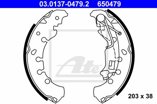 kit de frein arrière simple ou prémonté ATE 03.0137-0479.2 (X1)
