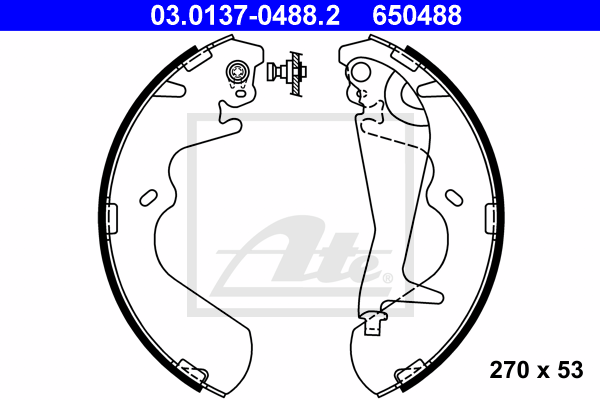 kit de frein arrière simple ou prémonté ATE 03.0137-0488.2 (X1)