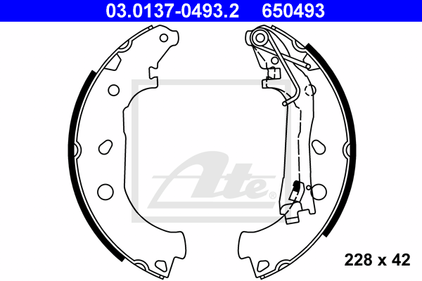 kit de frein arrière simple ou prémonté ATE 03.0137-0493.2 (X1)