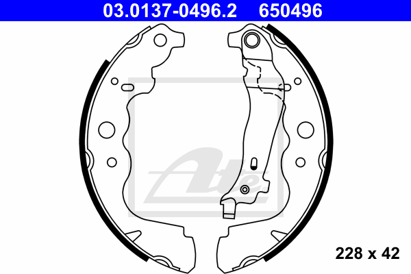 kit de frein arrière simple ou prémonté ATE 03.0137-0496.2 (X1)