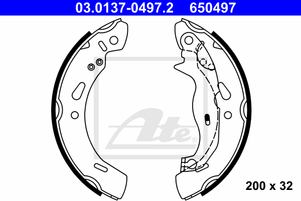 kit de frein arrière simple ou prémonté ATE 03.0137-0497.2 (X1)
