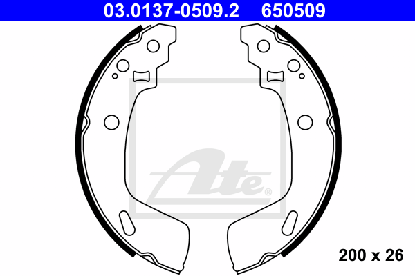 kit de frein arrière simple ou prémonté ATE 03.0137-0509.2 (X1)