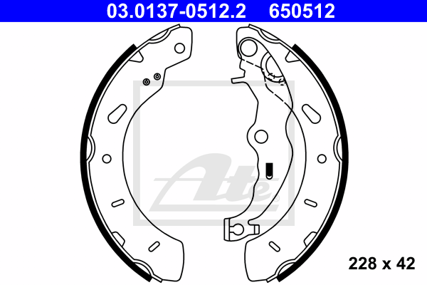 kit de frein arrière simple ou prémonté ATE 03.0137-0512.2 (X1)
