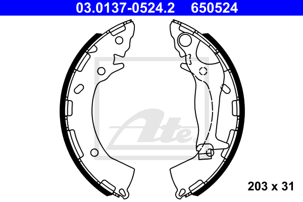 kit de frein arrière simple ou prémonté ATE 03.0137-0524.2 (X1)