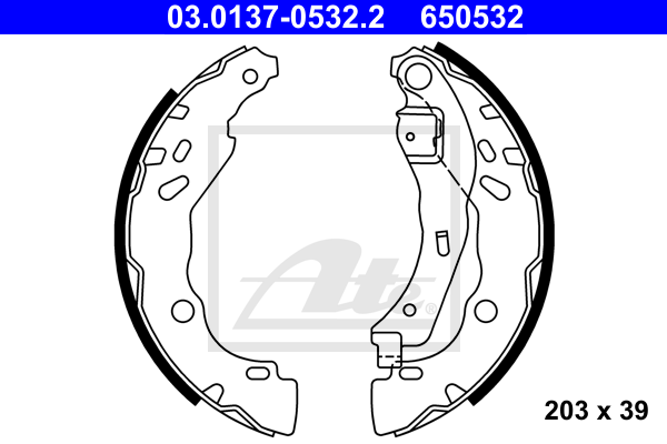 kit de frein arrière simple ou prémonté ATE 03.0137-0532.2 (X1)