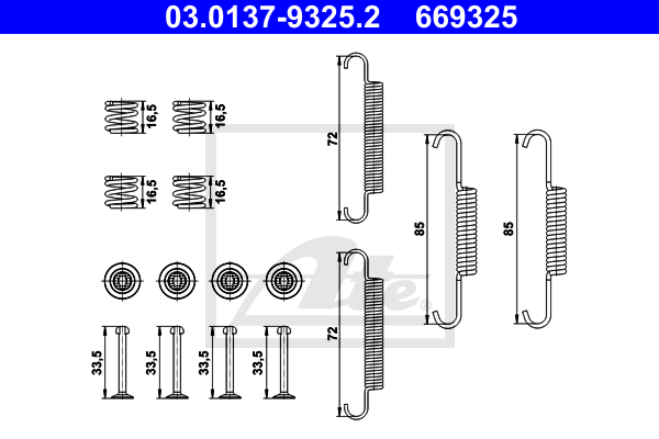 Kit d'accessoires mâchoires de frein de stationnement ATE 03.0137-9325.2 (X1)