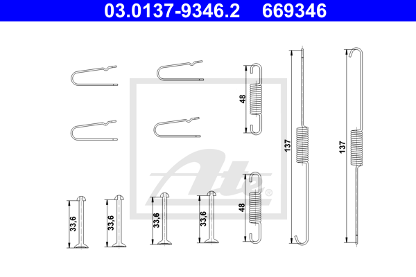 Kit de montage machoires de frein ATE 03.0137-9346.2 (X1)