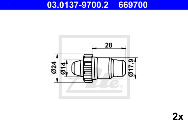 Kit d'accessoires mâchoires de frein de stationnement ATE 03.0137-9700.2 (X1)
