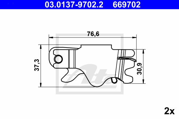 Kit d'accessoires mâchoires de frein de stationnement ATE 03.0137-9702.2 (X1)