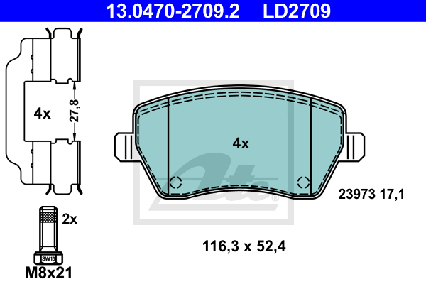 Plaquettes de frein avant ATE 13.0470-2709.2 (X1)