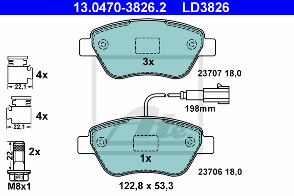 Plaquettes de frein avant ATE 13.0470-3826.2 (X1)