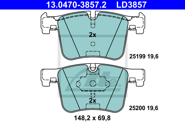 Plaquettes de frein avant ATE 13.0470-3857.2 (X1)