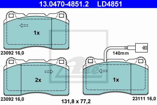 Plaquettes de frein avant ATE 13.0470-4851.2 (X1)