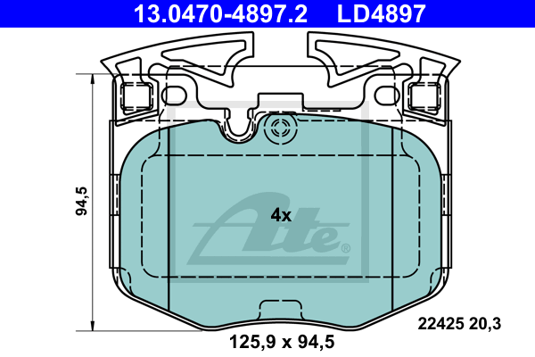 Plaquettes de frein avant ATE 13.0470-4897.2 (X1)
