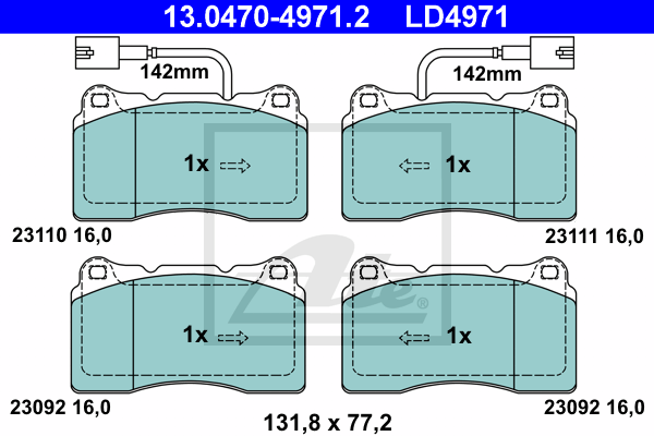Plaquettes de frein avant ATE 13.0470-4971.2 (X1)