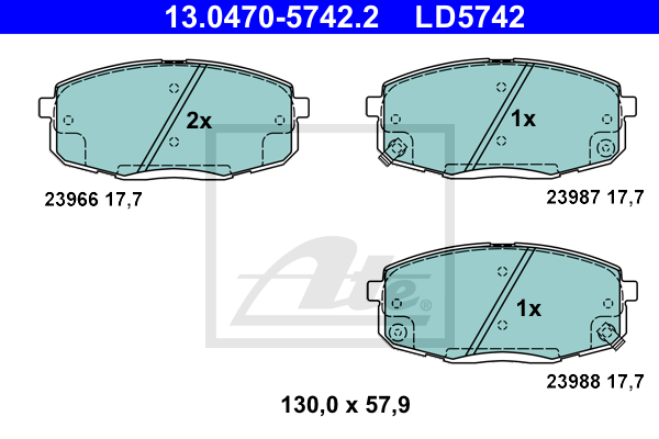 Plaquettes de frein avant ATE 13.0470-5742.2 (X1)