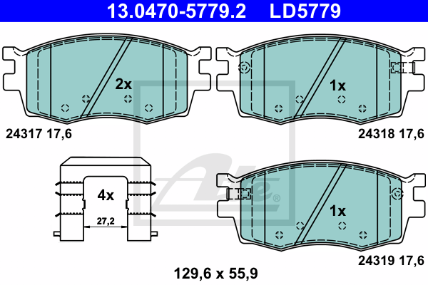 Plaquettes de frein avant ATE 13.0470-5779.2 (X1)