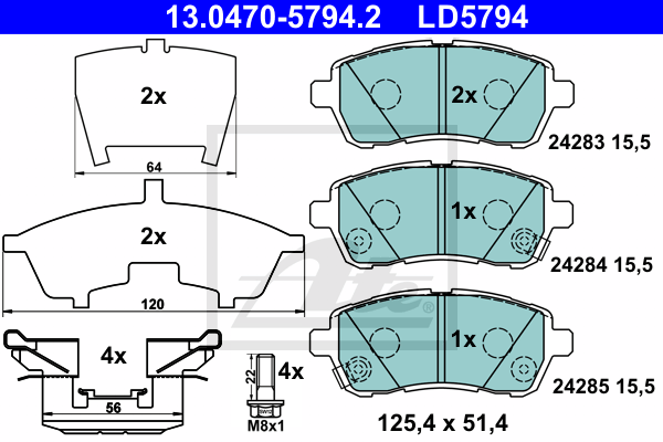 Plaquettes de frein avant ATE 13.0470-5794.2 (X1)