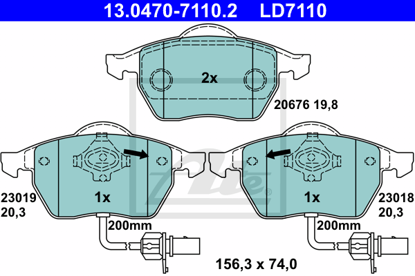 Plaquettes de frein avant ATE 13.0470-7110.2 (X1)