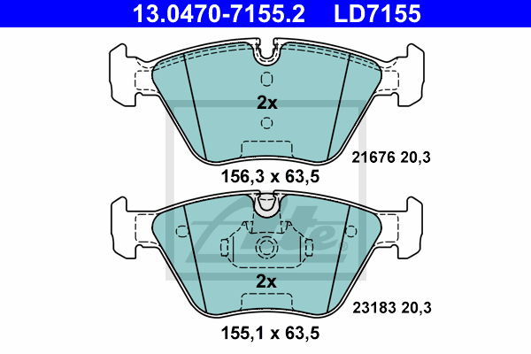 Plaquettes de frein avant ATE 13.0470-7155.2 (X1)