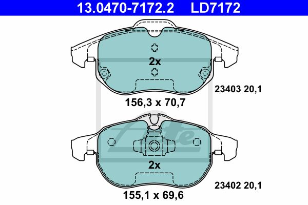 Plaquettes de frein avant ATE 13.0470-7172.2 (X1)