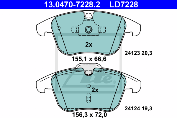 Plaquettes de frein avant ATE 13.0470-7228.2 (X1)