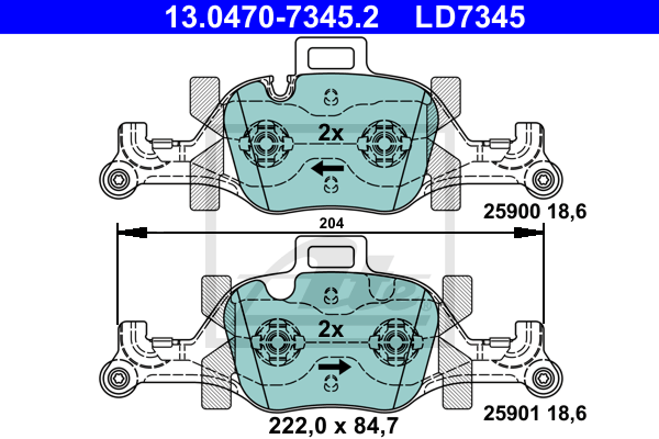 Plaquettes de frein avant ATE 13.0470-7345.2 (X1)