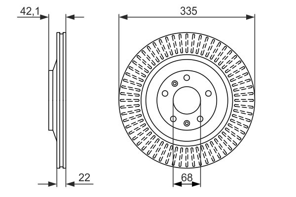 Disque de frein arriere BOSCH 0 986 479 591 (X1)