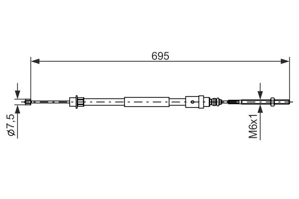 Cable de frein à main BOSCH 1 987 477 572 (X1)