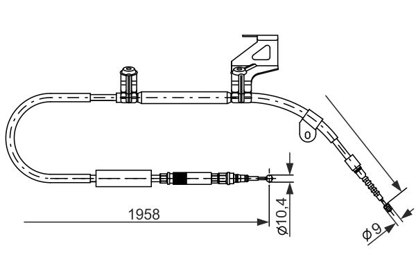 Cable de frein à main BOSCH 1 987 477 604 (X1)