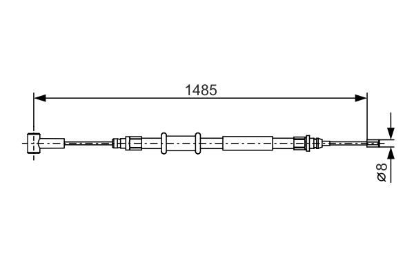 Cable de frein à main BOSCH 1 987 482 214 (X1)