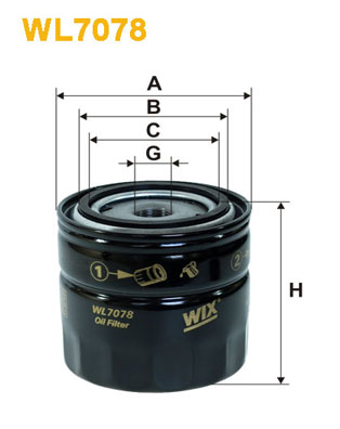 Filtre a  huile WIX FILTERS WL7078 (X1)
